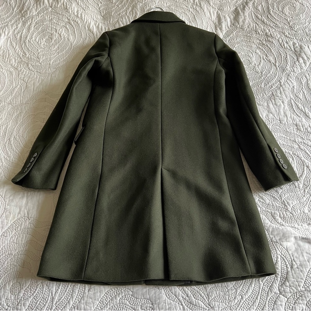 Zara - Structured Wool Blend Pea Coat - Green - image 7